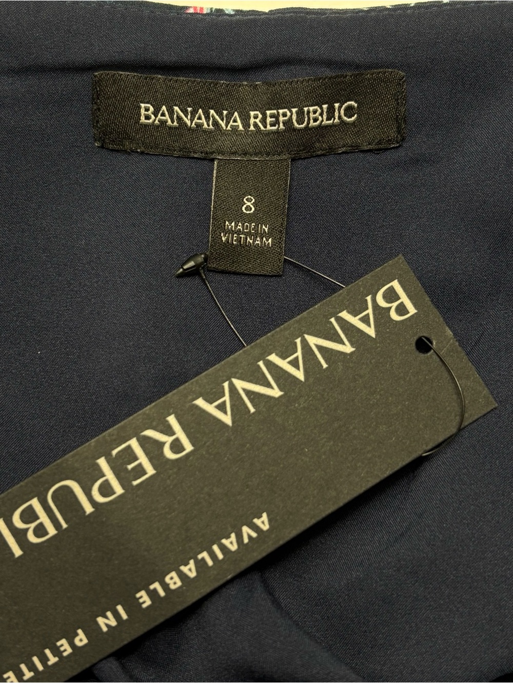 NWT Banana Republic Preppy Navy Floral Faux Wrap Ruffle Maxi Dress Size 8 - Picture 8 of 10